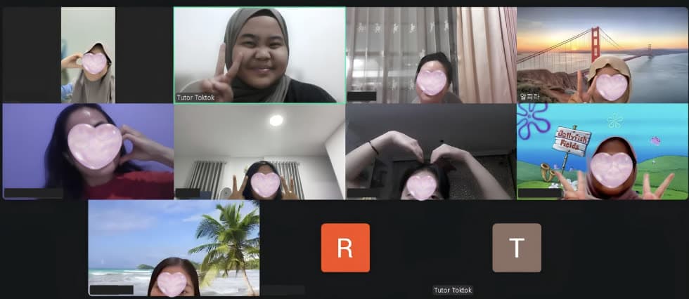 Suasana kelas Zoom Toktok Class — Tata Bahasa 2