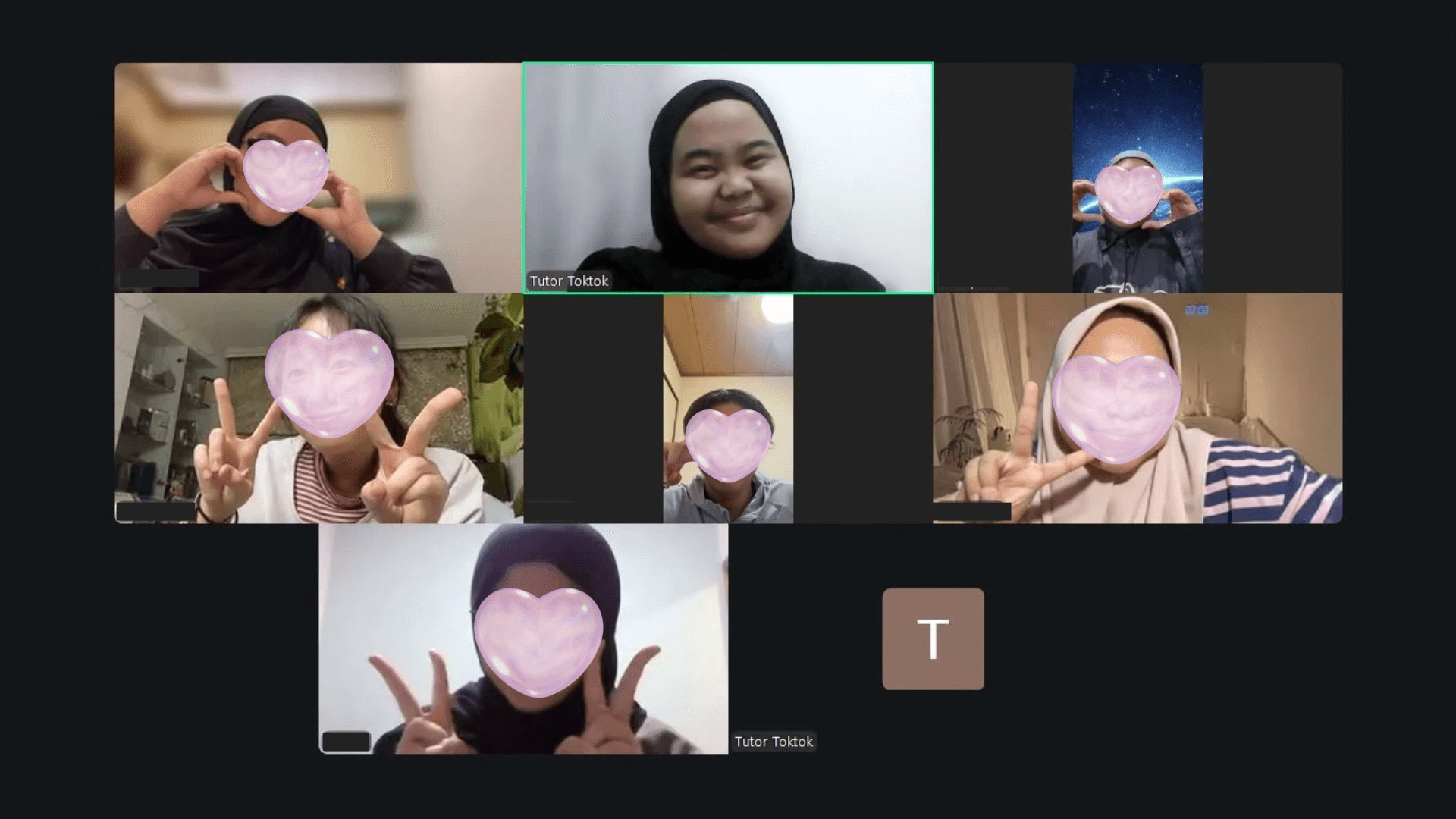 Suasana kelas Zoom Toktok Class — Percakapan 1